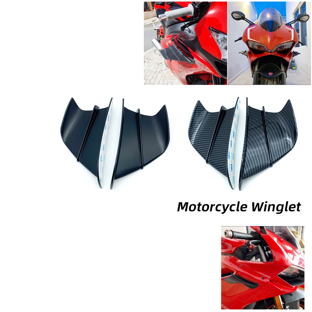 〓นีโกะ〓 2pcs Universal คาร์บอนสี Winglet ชุด Aerodynamic รถจักรยานยนต์ ZX25R CBR650R CBR150R R15 R3 