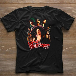 เสื้อยืดคอกลมเสื้อยืด พิมพ์ลายโปสเตอร์ภาพยนตร์ The Warriors สีดํา สไตล์วินเทจ ให้เป็นของขวัญได้ผ้าฝ้ายแท้