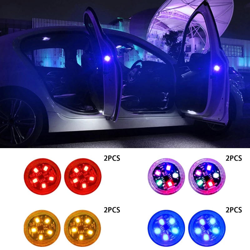 2 ชิ้น LED ประตูเปิดไฟเตือนไร้สายแม่เหล็กเหนี่ยวนําไฟแฟลชที่จอดรถไฟเตือนป้องกันการชนกันไฟความปลอดภัย