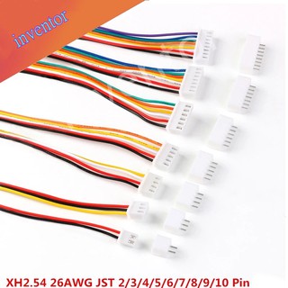 สายเคเบิ้ลเชื่อมต่อ JST XH2.54 XH 2.54 มม. 2 3 4 5 6 7 8 9 10 Pin ซ็อกเก็ตปลั๊กตัวผู้ ตัวเมีย 200 มม. 26AWG