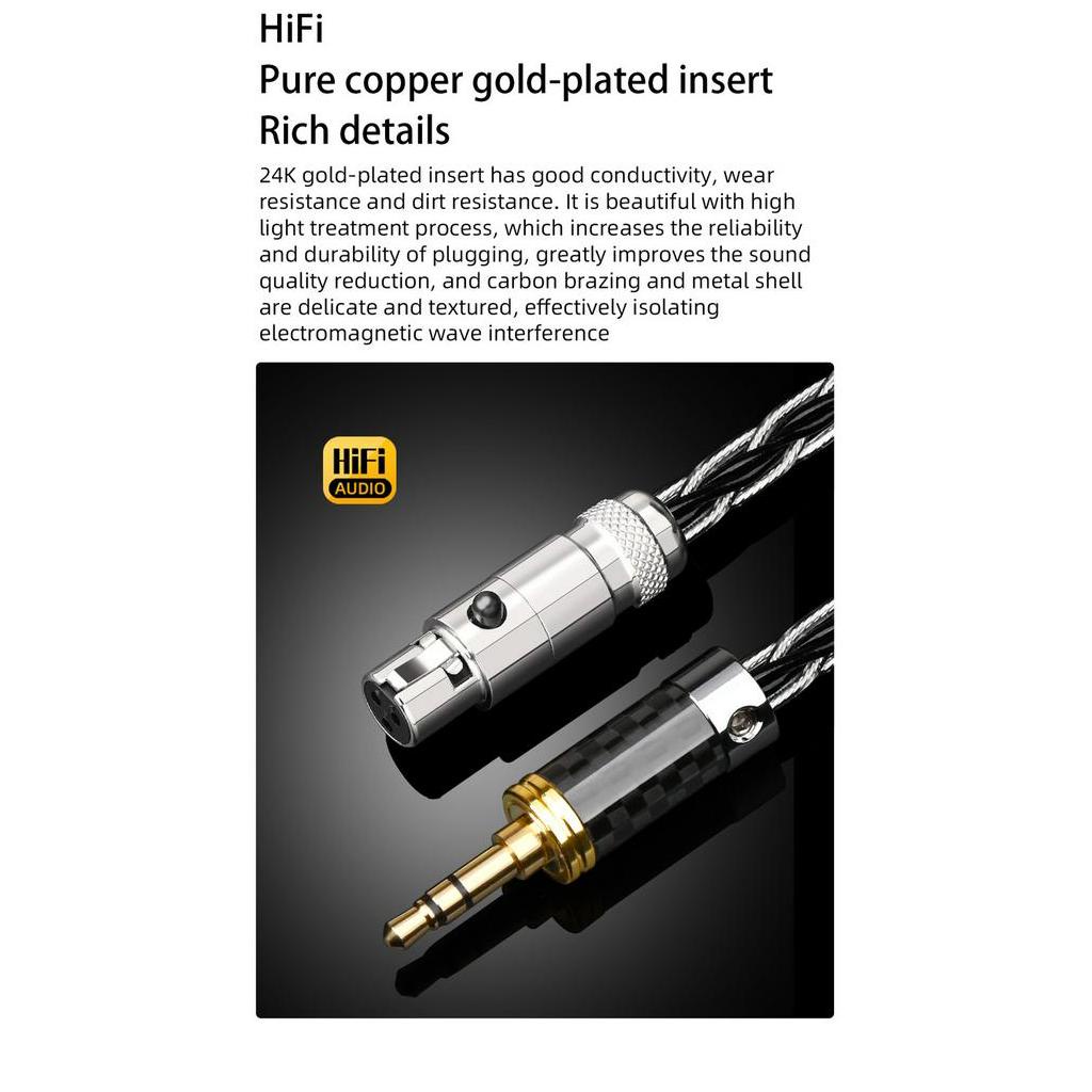 สายเคเบิลหูฟังสเตอริโอ HiFi 3.5 มม. เป็น Mini XLR ตัวผู้ แจ็ค 3.5 มม. ประสิทธิภาพสูง สําหรับ AKG Q701 K240s K271 ราคา ถูกที่สุด ดีลบีเคเค แกลเลอรีภาพที่ 9
