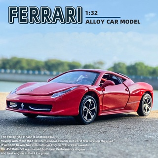 โมเดลรถเหล็ก Ferrari 458 ITALIA โมเดลรถ เฟอร์รารี่ 458 อิตาเลีย สเกล1/32 เปิดปิดประตู-ฝากระโปรงหน้า-ท้ายได้ มีไฟมีเสียง