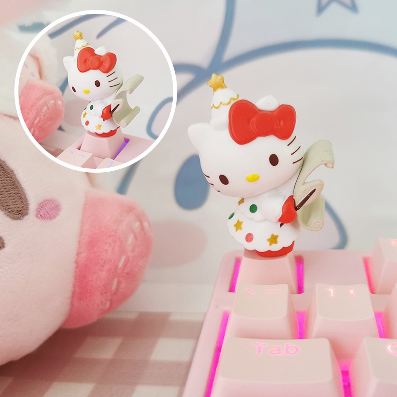keycap Cinnamoroll dog kitty cat ปุ่มกดคีย์บอร์ด OEM R4 ABS ESC ลายการ์ตูน สามมิติ สําหรับตกแต่งคีย์บอร์ด