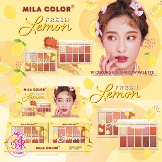 MILA COLOR อายแชโดว์พาเลท 10 เฉดสี สีสวย ไม่เลอะ ติดทนนาน กันน้ำ กันเหงื่อ อายแชโดว์ อายแชโดว์แต่งหน้า แต่งตา, แต่งหน้า