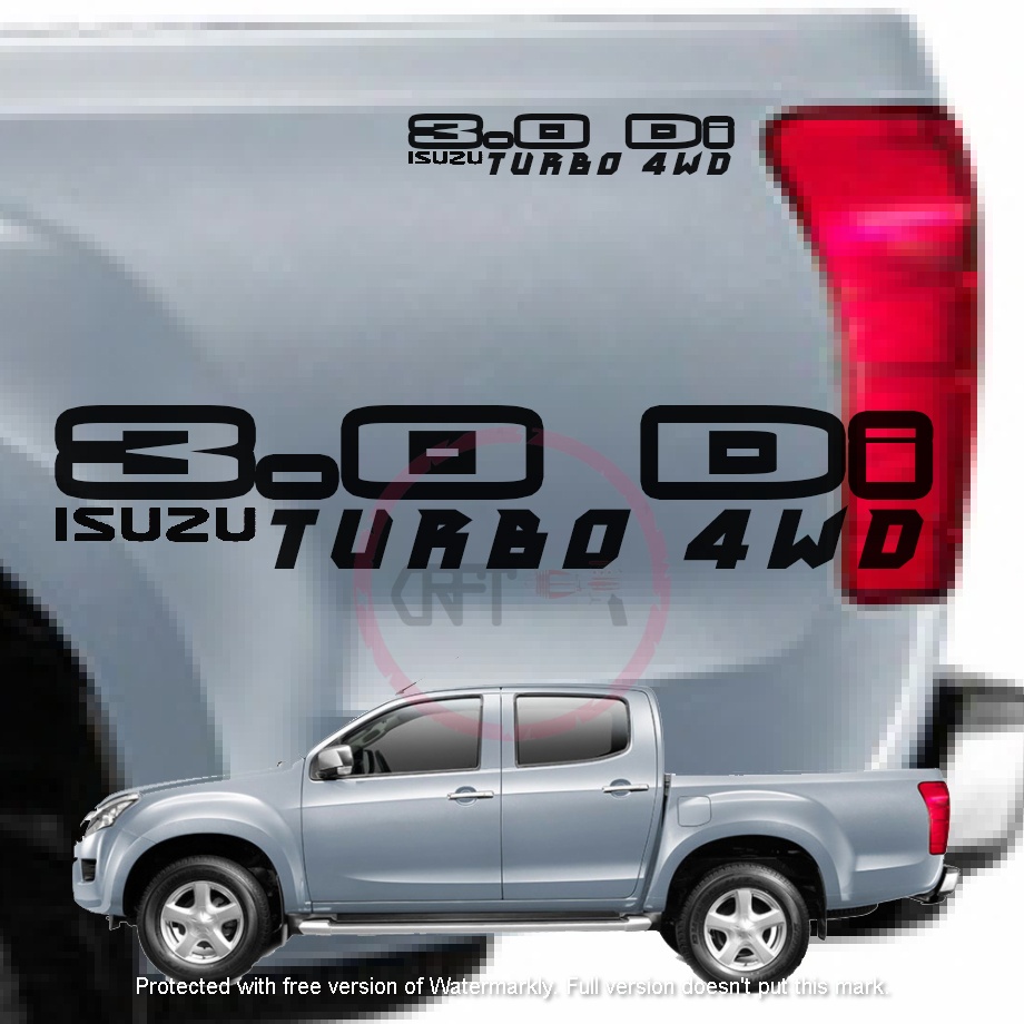 CFS238 ISUZU Dmax Dmax 4X4 4WD 3.0 ดีเซลเทอร์โบ(2 ชิ้น) สติกเกอร์ไวนิล Decal Stripes Cermin Depan Be
