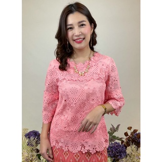 เสื้อลูกไม้มีซิบข้างซับในตัว