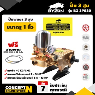 ปั๊มพ่นยา 3 สูบ ขนาดรู 1 นิ้ว รับประกัน 3 เดือน BYZON 3PS30 สินค้ามาตรฐาน Concept N