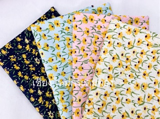 ผ้าคอตตอน 100% รวมลายดอกไม้(ราคาเมตรละ90฿)