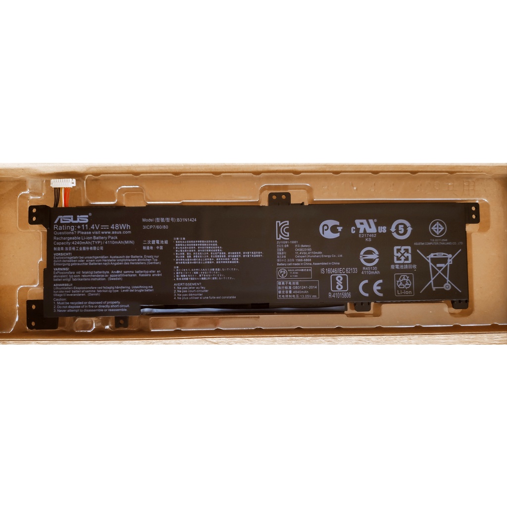 ✨ แบตเตอรี่ แบตเตอรี่โน๊ตบุ๊ค B31N1424 For ASUS แบตเตอรี่ K401UQ K401 K401L K401LB K401LX K401UB