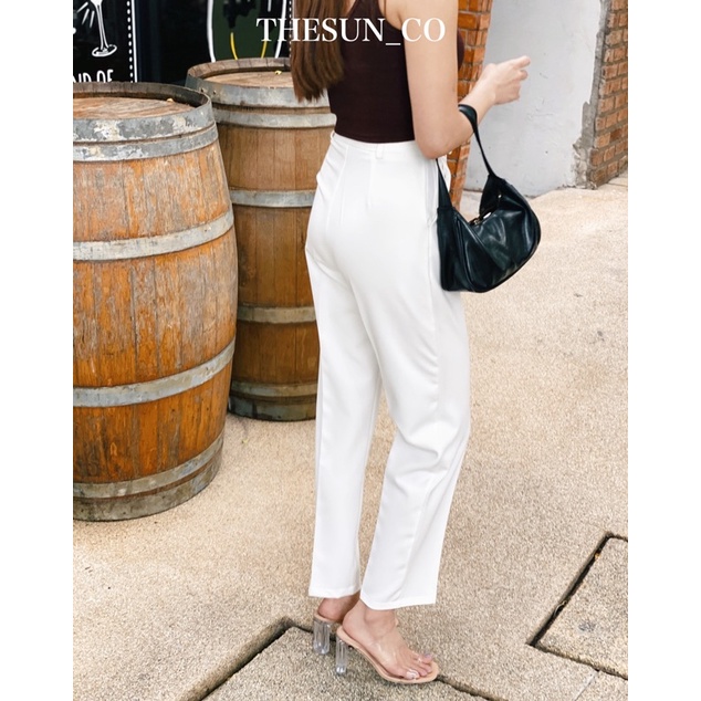 Gina Trousers(ลด30%เก็บโค้ดห้นาแอป) กางเกงขากระบอกเล็กตั้งแต่ S-3XL พรางหุ่น เก็บเอว เก็บสะโพก งานตัด THESUNCO