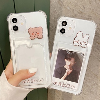 ผู้ถือบัตรเคสมือถือ For Iphone 7 Plus 11 12 13 Pro Max 8 Plus X Xs Max SE 2022 12Pro 13pro 7plus 8plus TPU เคสโทรศัพท์