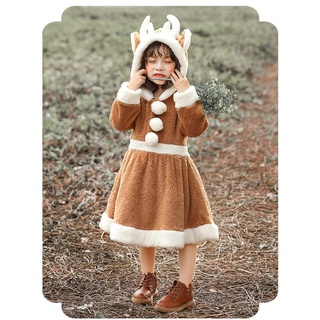 ชุดเด็ก ชุดซานตาครอส ชุดแซนตี้ ชุดคริสต์มาส ชุดกวางเรนเดียร์ ขอบขาว Reindeer Santy Santa Claus Christmas Costumes