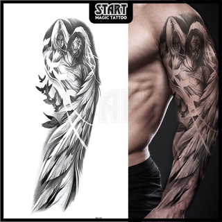 【Start Magic Tattoo】สติกเกอร์รอยสักชั่วคราว กันน้ํา ติดทนนาน 17 ซม. × 48 ซม. 2 สัปดาห์ 15 วัน