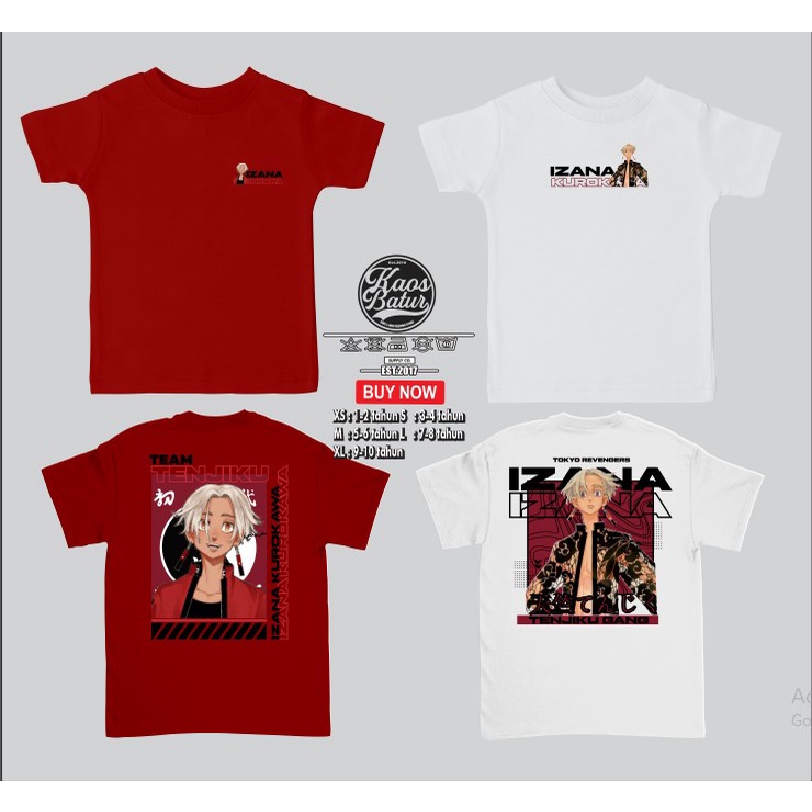 Gilan T เสื้อเด็ก Distro เสื้ออะนิเมะภาพ IZANA KUROKAWA TOKYO REVENGERS