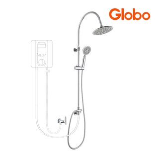 Globo ก๊อกเดี่ยวติดผนังพร้อมชุดฝักบัว Rain Shower และฝักบัวสายอ่อนปรับน้ำ 3 ระดับ (ไม่รวมสายน้ำดี) รุ่น GRS-003-470-S6