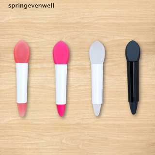 [springevenwell] แปรงซิลิโคนสองหัว ขนาดเล็ก สีชมพู สําหรับทาลิปสติก มาสก์ปาก