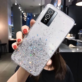 2021 NEW Cute Clear เคสโทรศัพท์ VIVO Y76 5G เคส VIVO Y76 5G Star Glitter Cover VIVOY76