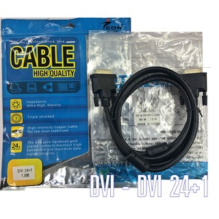 สาย DVI-D 24+1 DVI to DVI Dual Link Male to Male Digital Video Cable Gold Plated with Ferrite Core for Gaming DVD Laptop