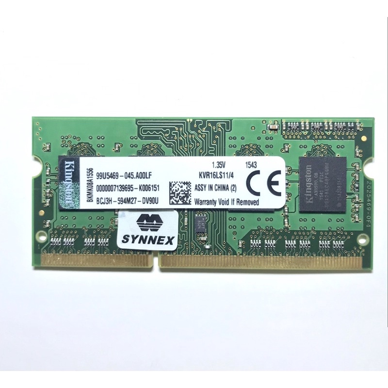 4GB (4GBx1) DDR3L/1600 RAM NOTEBOOK (แรมโน้ตบุ๊ค) KINGSTON VALUE RAM (KVR16LS11/4)