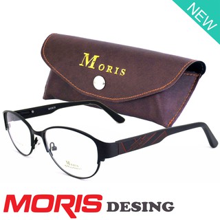 Moris แว่นตา รุ่น 3210 สีดำ กรอบเต็ม ขาสปริง วัสดุ สแตนเลส สตีล (สำหรับตัดเลนส์) กรอบแว่นตา Eyeglasses