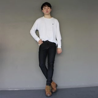 Golden Zebra Jeans กางเกงยีนส์ชายเอวผ้ายืดสีดำไซส์เล็กไซส์ใหญ่(เอว28-44) #447BK