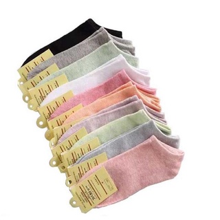🔥 ถุงเท้าญี่ปุ่น ข้อสั้น 10 สี พาสเทล