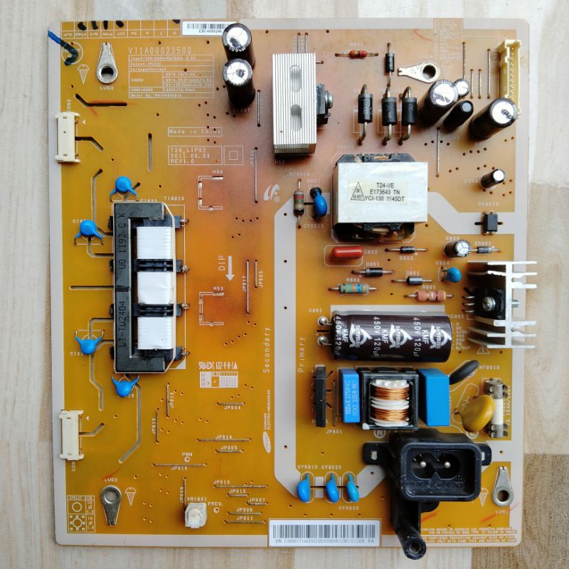 แผงถอด power supply ทีวี LCD SAMSUNG, Board model : PSIV400601A, เบอร์บอร์ด V71A00023500