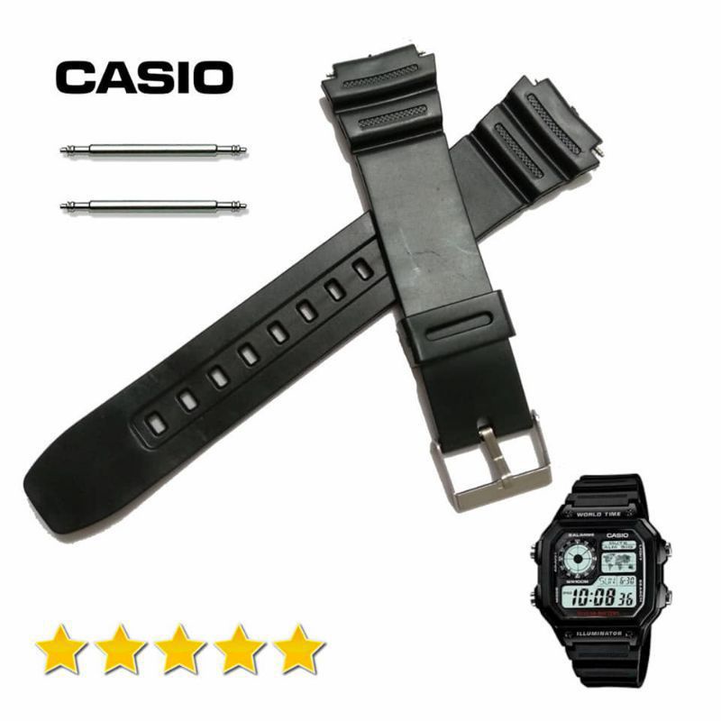 Casio AE-1200 AE-1300 Strap AE1200 AE1300 Bonus Pen
