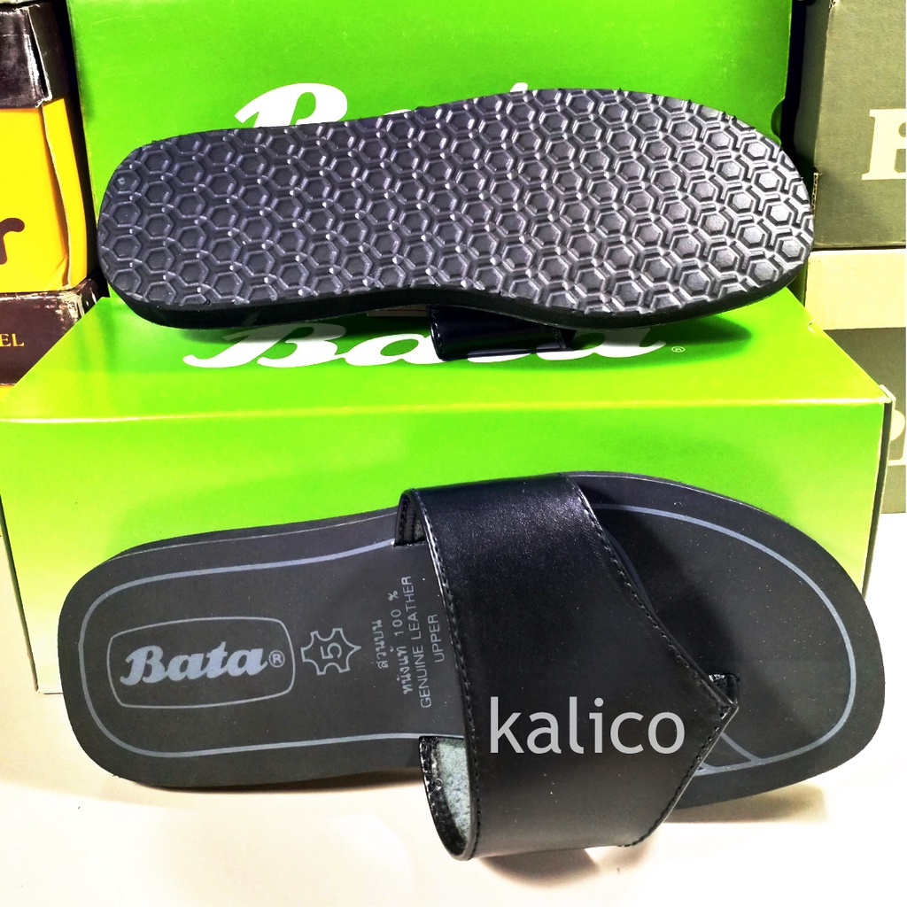 BATA รองเท้าแตะ หนังแท้ บาจา รุ่นดั้งเดิม 875-5552 875-6552 875-8552 รองเท้าหนัง