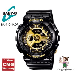 Casio BABY-G BA-110-1ADR ลิมิเตดสีดำทอง นาฬิกาผู้หญิง แบรนด์แท้ 💯% ประกันศูนย์ CMG