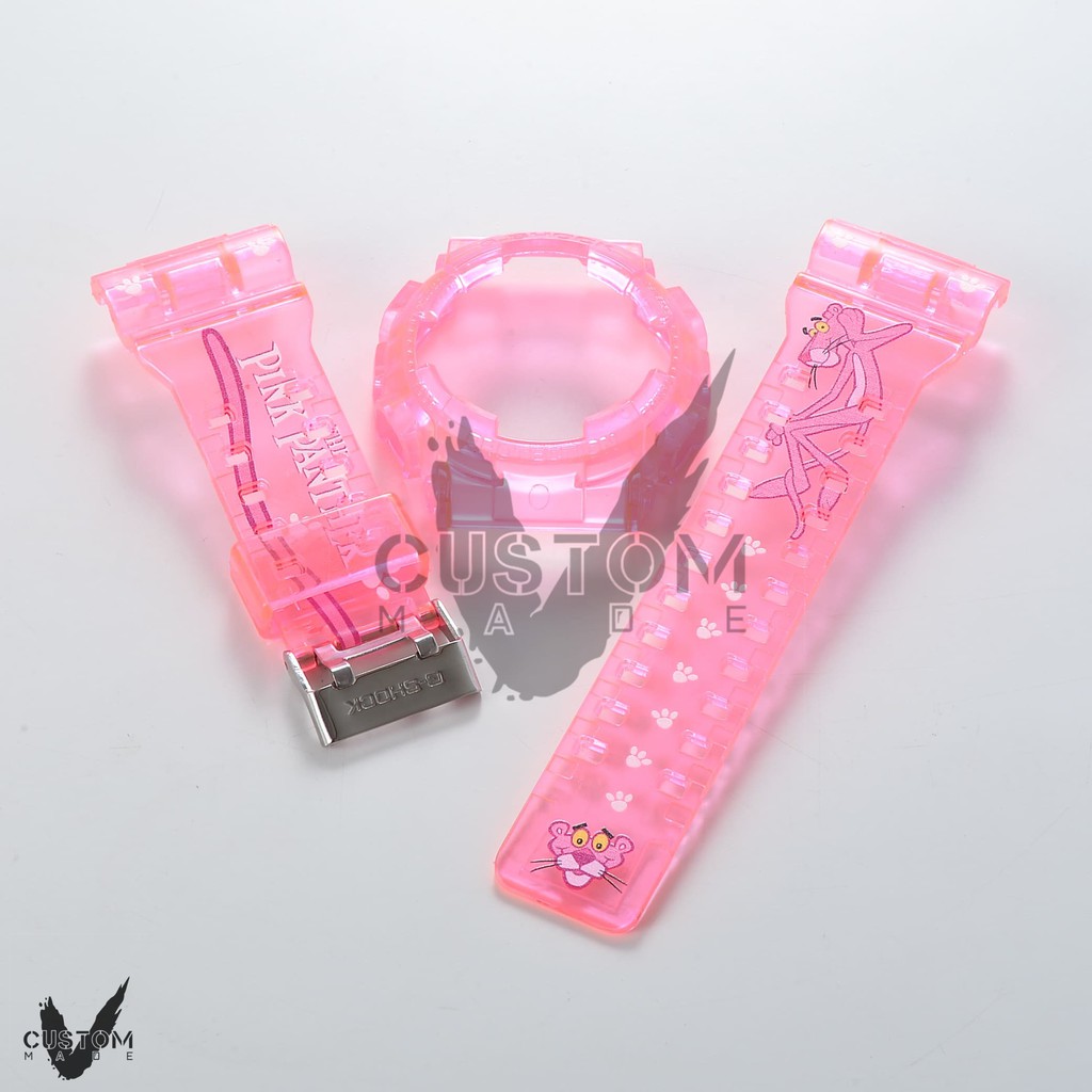 (Vcustom) GA / GD / GAX / GLX -100 ,110 , 120 CUSTOM PRINTING " PINK PANTHER" BAND AND BEZEL WATCH S