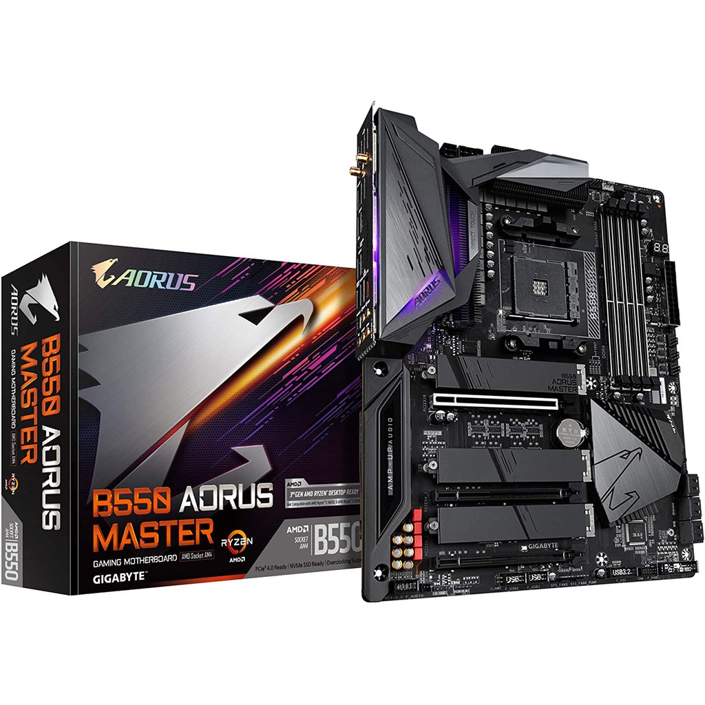 GIGABYTE B550 AORUS Master (AM4 AMD/B550/ATX/Triple M.2) Mainboard Warranty 3 Year