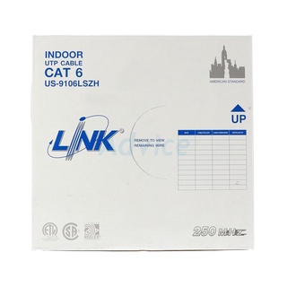 INTERLINK สาย LAN US-9106LSZH-1 CAT6,สีขาวค.ยาว 100เมตร,LAZH,ใช้เดินภายในอาคาร