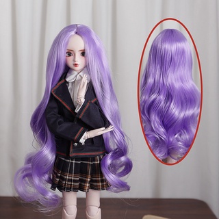 วิกผมยาวหยิก สีน้ําตาล ชมพู ขาว สําหรับตุ๊กตา 60 ซม. 1/3 Bjd