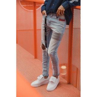 Holdem 10th anniversary Light blue washed destroyed jeans