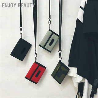 Enjoy Beauty Fashion Card Bag Oxford Cloth Neck Pouch Lightweight Mini Change Purse for Men Women