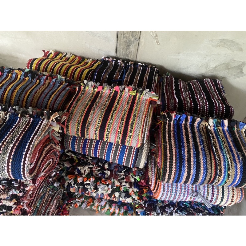 (5ผืน) พรมเช็ดเท้า แบบถักเปียทอมือ คละสี ผืนใหญ่ ผ้าแน่น ซับน้ำได้ดี