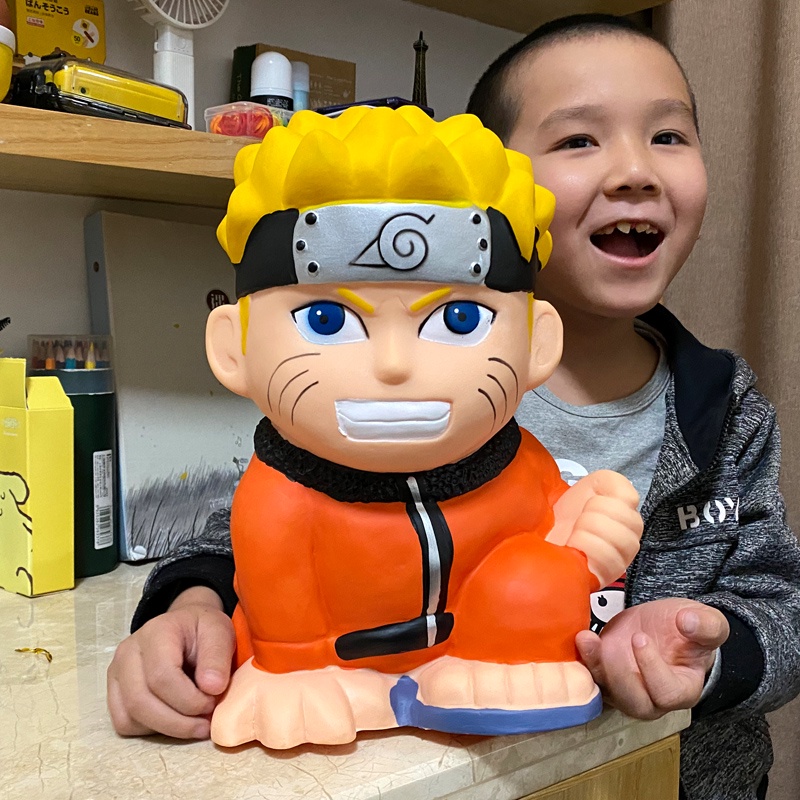 Naruto Piggy Bank ขนาดใหญ่ Naruto Piggy Bank Boy อะนิเมะตัวอักษรตกแต่ง