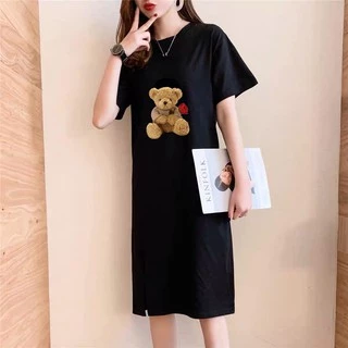 ใหม่ ดุดันใส่สบายไม่เกรงใจใคร แฟชั่นชุดเดรสแขนสั้นยึดหยุ่นผ้านุ่มแซงทุกเสื้อผ้าแฟชั่น
