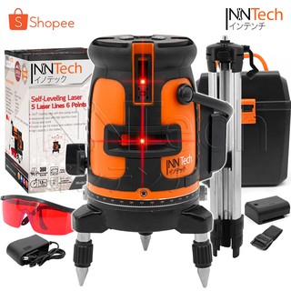 InnTech เครื่องวัดระดับเลเซอร์ รุ่นใหม่ล่าสุด!! INT-LASER-RED ระดับน้ำเลเซอร์ 5 เส้น 360 องศา 5 Lines Red Laser Level