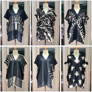 เสื้อยืด แขนผีเสื้อ ชุดผ้าเม็มเบริดโทนดำ อก 48 นิ้ว ใส่สบาย
