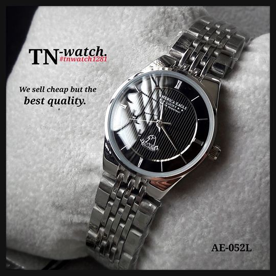 นาฬิกาแฟชั่น amarican eagle รุ่น AE-052Lหน้าปัดดำ