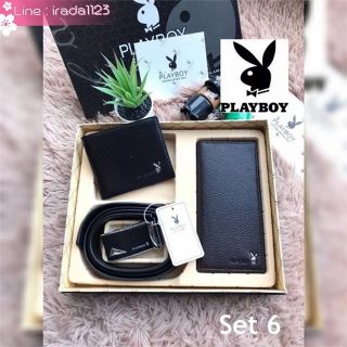 Playboy mens belt wallet gift box leather suit leather automatic buckle belt ของแท้ ราคาถูก