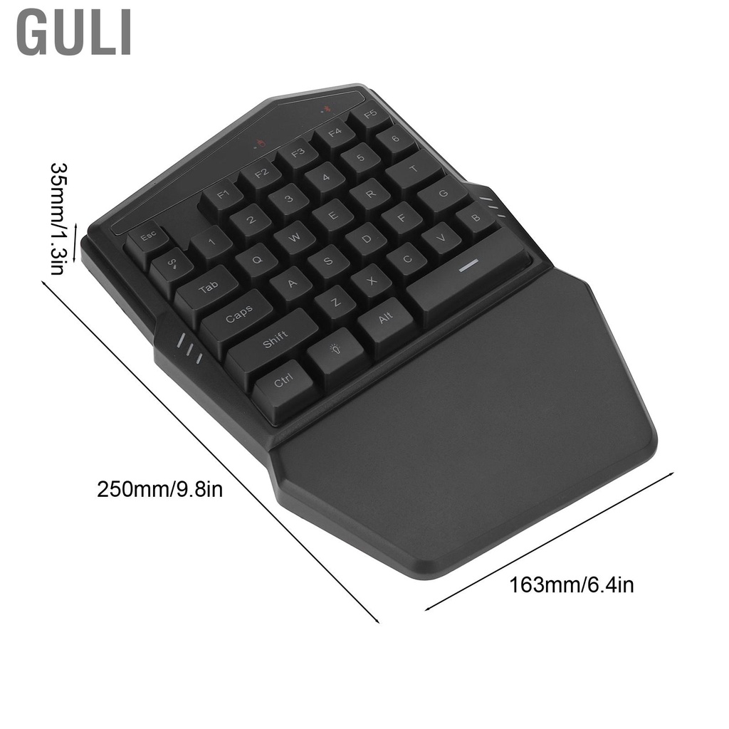 Guli One Hand Keyboard Mouse 35 Keys RGB Backlight Gaming Half Keypad ...