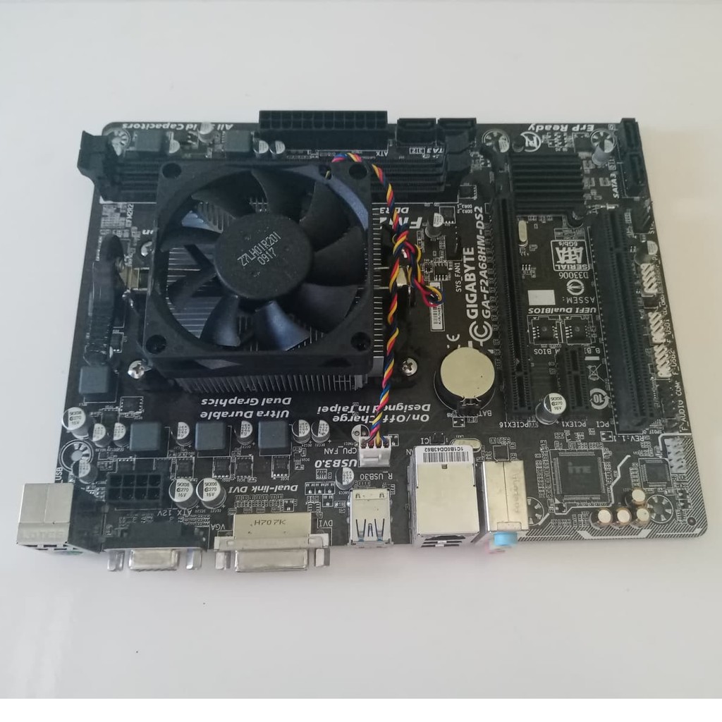เมนบอร์ด   GIGABYTE F2A68HM-DS2 + CPU  AMD FM2 A4-6300 3.7 GHz
