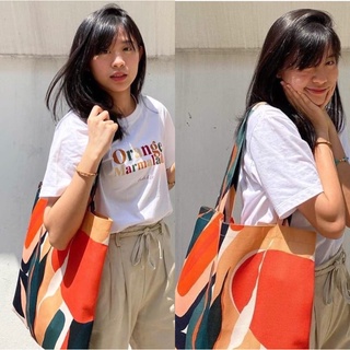 Vibes.brandd🍑🥑กระเป๋าผ้า vibes รุ่น Hawaiian tote bag🥑🍑กระเป๋าผ้าแคนวาส กระเป๋าสะพายข้าง