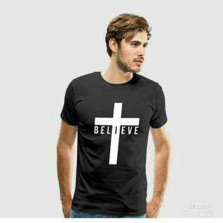 เสื้อยืด พิมพ์ลาย Believe Cross Spiritual สําหรับเด็ก และผู้ใหญ่