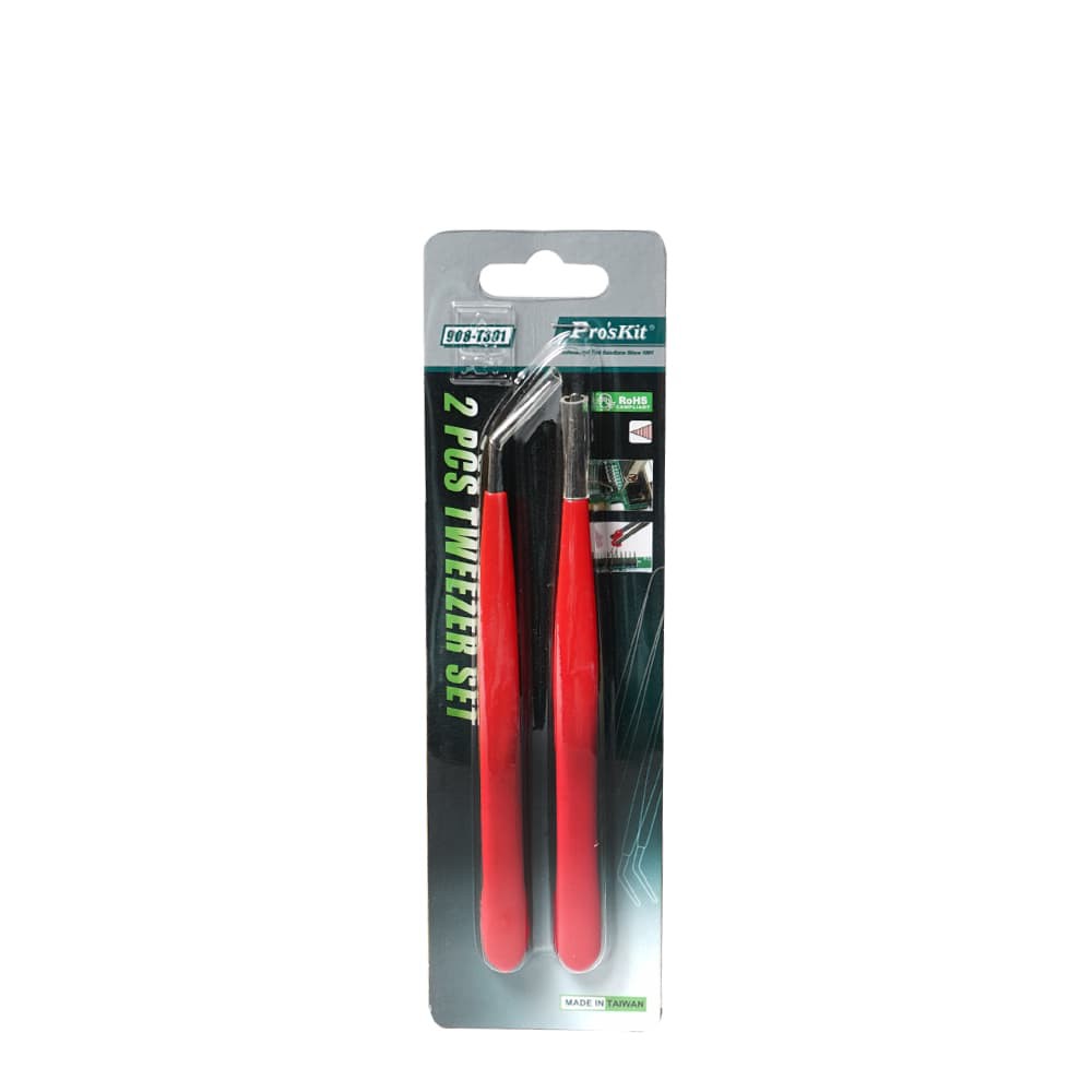 PRO'S KIT แหนบ รุ่น 908-T301 แบบด้ามมีฉนวน  Insulated Tweezer 1ชุดมีสองตัว สินค้าคุณภาพ Made in TAIWAN ออกใบกำกับภาษีได้