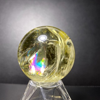 Premium Grade 45mm Lemon Quartz Sphere with Rainbow 🌈  Free Stand #3