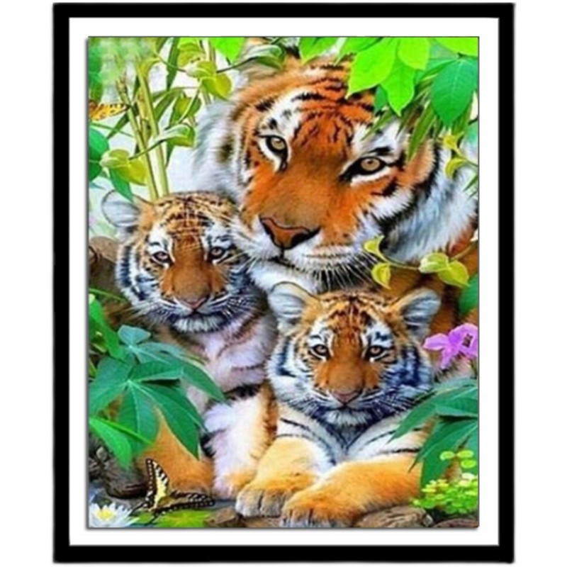 DIY 5D 5D รอบลูกปัดเต็ม Tiger เพชรจิตรกรรม,ลูกปัด